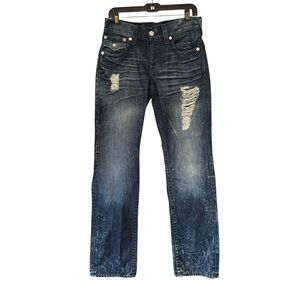 True Religion Straight w/Flaps Zipper Pocket
Ripped Jeans, Sz 30 Waist